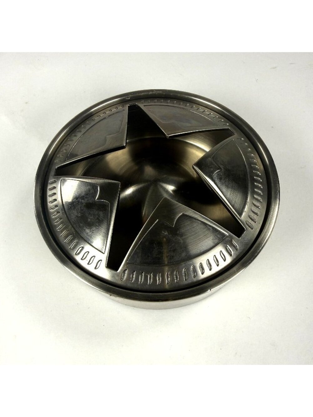 Vintage Marlboro Texas Lone Star Stainless Steel Ashtray With Lid Mid Century